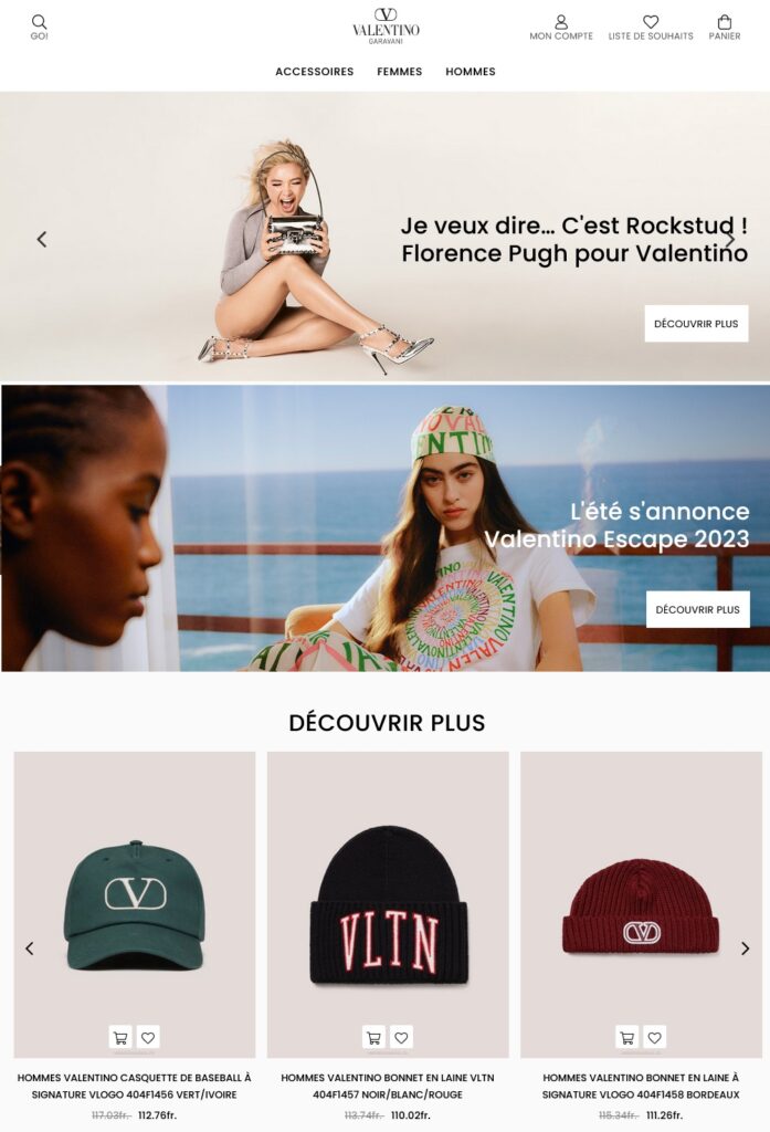 Site contrefaçon Valentino en Suisse